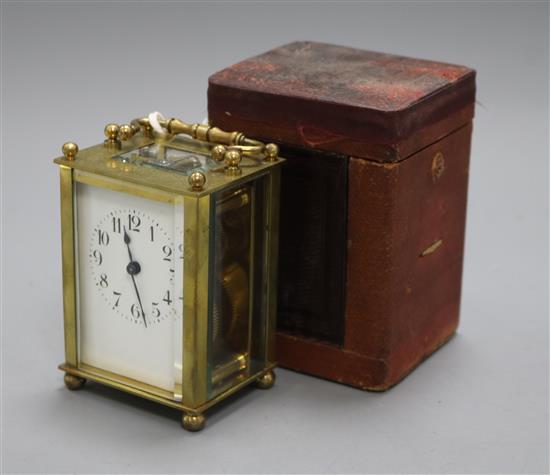 A cased carriage timepiece